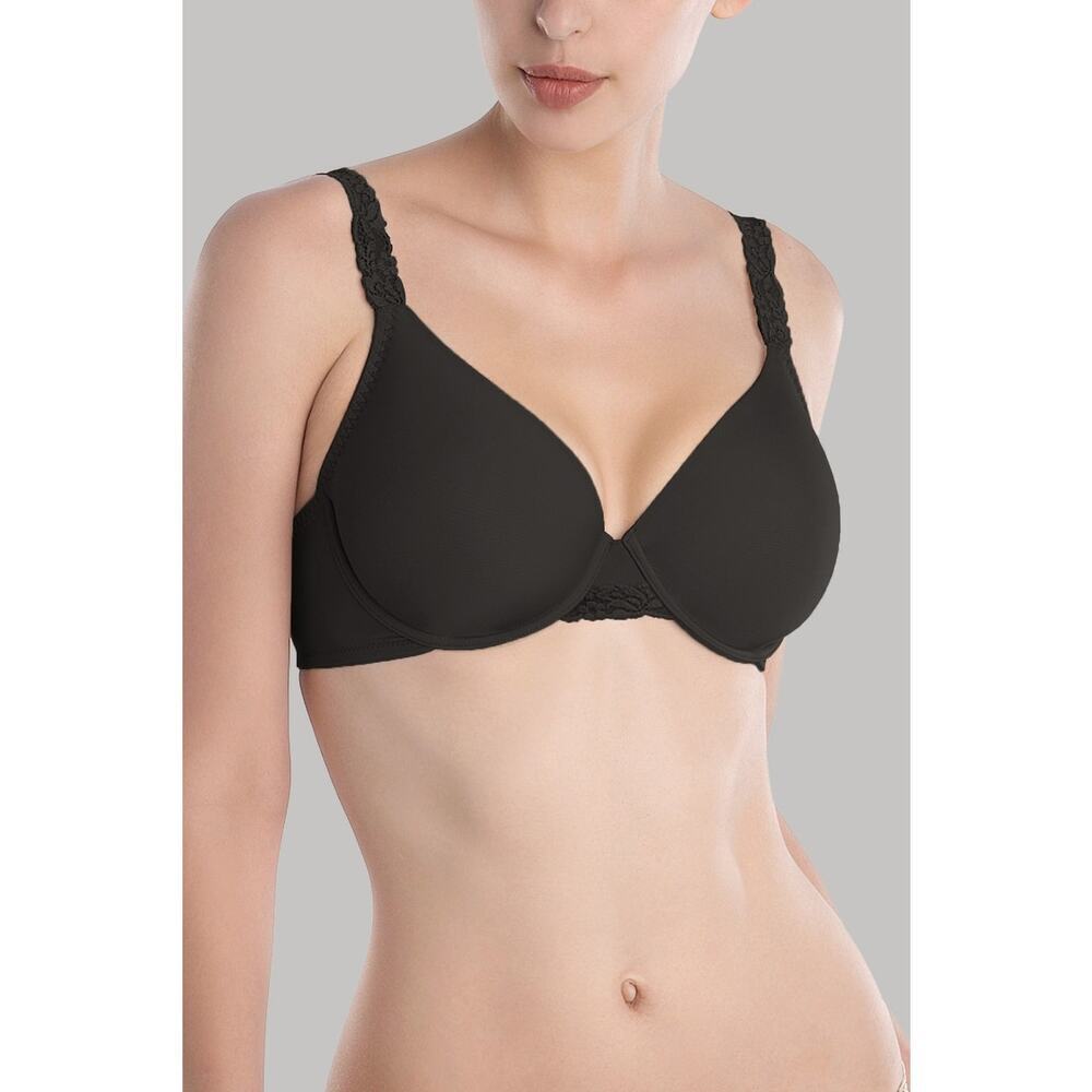 Natori Body Double Lace Trim Bra Black Size 34D